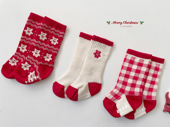 Socks 3-Piece Bear Christmas Set