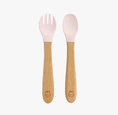 Dot to Dot DTD Silicone Wooden Cutlery Set -Just too Sweet - Babies and Kids Concept Store