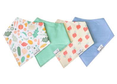 Organic Baby Bandana Bibs Set | Veggies (4-pack)