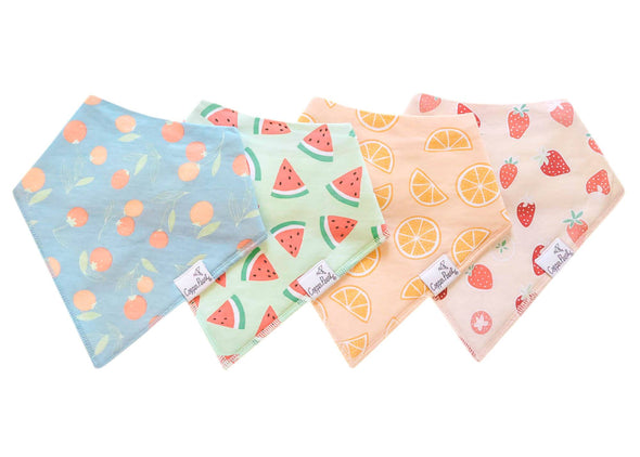 Organic Baby Bandana Bibs Set | Clementine (4-pack)