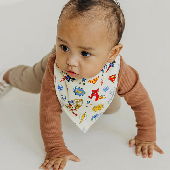 [Justice League Edition]Organic Baby Bandana Bibs Set (4-pack)