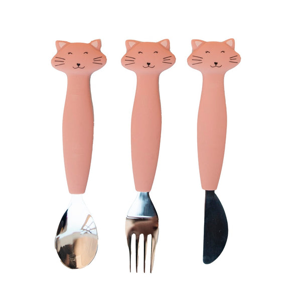 Silicone Cutlery Set | Mrs. Cat (3-pack)