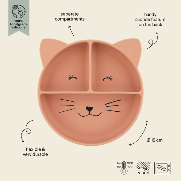 Silicone Divided Suction Plate | Mrs. Cat