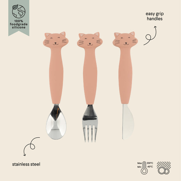 Silicone Cutlery Set | Mrs. Cat (3-pack)