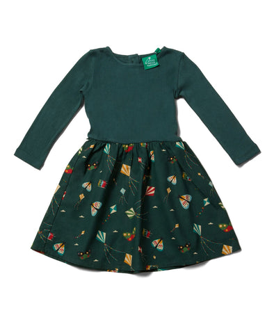 Little Green Radicals Organic Midnight Kites L/S Twirler Dress -Just too Sweet - Babies and Kids Concept Store