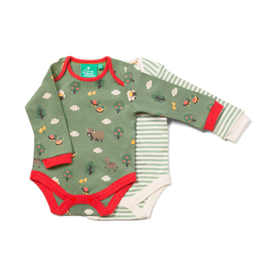 Little Green Radicals Organic L/S Baby Bodysuit Set | Animal Friends -Just too Sweet - Babies and Kids Concept Store