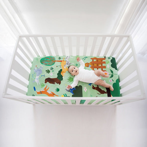 Rookie Humans Crib Sheet | At the Dog Park -Just too Sweet - Babies and Kids Concept Store