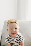 Copper Pearl Ribbon Nylon Bow | Marigold -Just too Sweet - Babies and Kids Concept Store