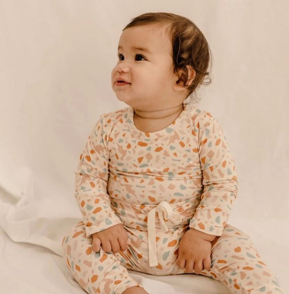 India and Grace Organic L/S Suit | Dino Terrazzo -Just too Sweet - Babies and Kids Concept Store