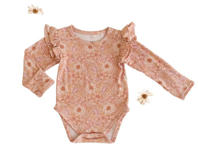 India and Grace Organic L/S Ruffle Suit | Bloom Floral -Just too Sweet - Babies and Kids Concept Store