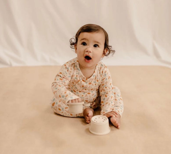 India and Grace Organic L/S Suit | Dino Terrazzo -Just too Sweet - Babies and Kids Concept Store