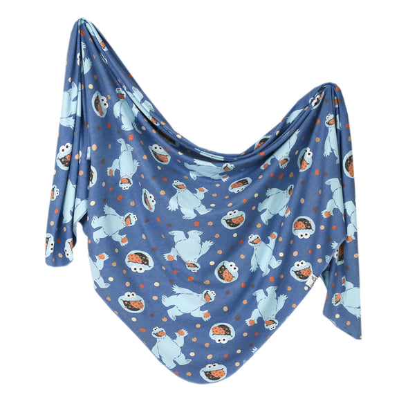 Copper Pearl [Sesame Street] Knit Swaddle Blanket | Cookie Monster -Just too Sweet - Babies and Kids Concept Store