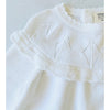 Viverano Organics Milan Organic White Pointelle & Ruffle Sweater Knit Baby Girl Dress -Just too Sweet - Babies and Kids Concept Store