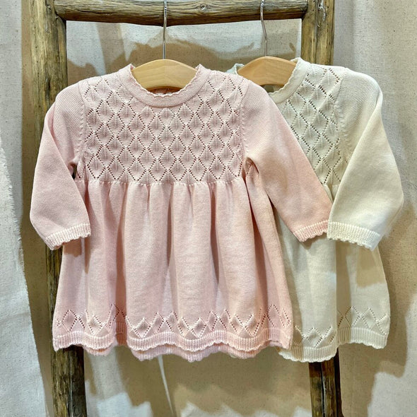 Viverano Organics Milan Organic Knit L/S Pointelle Dress -Just too Sweet - Babies and Kids Concept Store