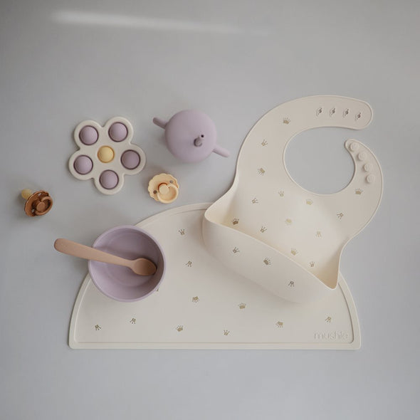 Mushie Silicone Baby Bib | Crowns -Just too Sweet - Babies and Kids Concept Store