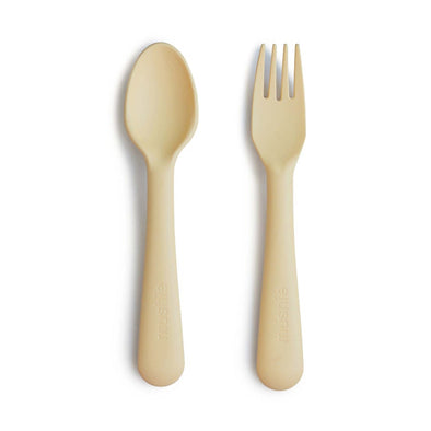 Mushie Fork and Spoon | Pale Daffodil -Just too Sweet - Babies and Kids Concept Store