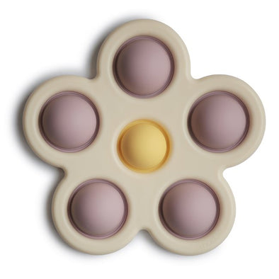 Mushie Press Toy | Flower (Soft Lilac/Pale Daffodil/Ivory) -Just too Sweet - Babies and Kids Concept Store