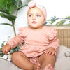 Emerson and Friends Dusty Rose Flutter Long Sleeve Baby Onesie -Just too Sweet - Babies and Kids Concept Store
