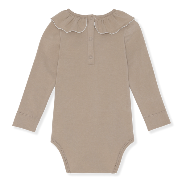 Willow Organics Organic Ruffle Bodysuit | Mocha -Just too Sweet - Babies and Kids Concept Store
