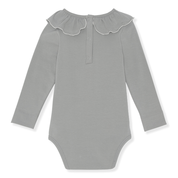 Willow Organics Organic Ruffle Bodysuit | Stone Blue -Just too Sweet - Babies and Kids Concept Store
