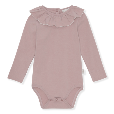 Willow Organics Organic Ruffle Bodysuit | Woodrose -Just too Sweet - Babies and Kids Concept Store