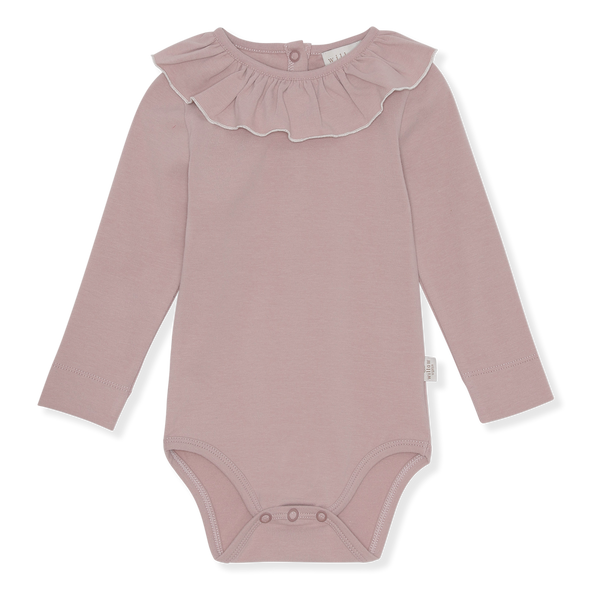Willow Organics Organic Ruffle Bodysuit | Woodrose -Just too Sweet - Babies and Kids Concept Store