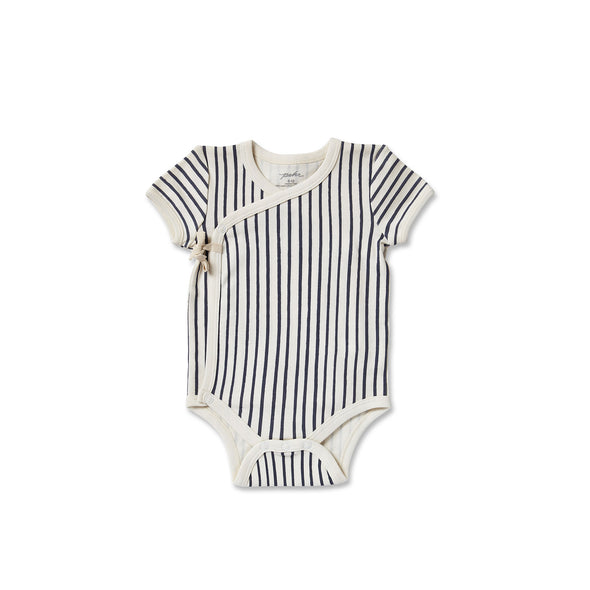Pehr Organic Short Sleeve Kimono One-Piece | Stripes Away Ink Blue -Just too Sweet - Babies and Kids Concept Store