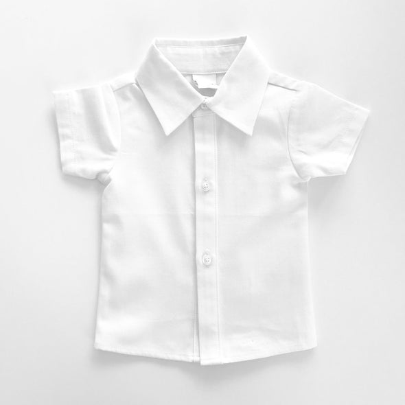 Little Mister Baby Button Up Shirt | White -Just too Sweet - Babies and Kids Concept Store
