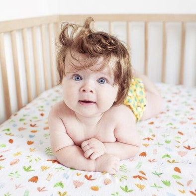 The Fox In The Attic Fitted Muslin Cot Sheet | Foliage -Just too Sweet - Babies and Kids Concept Store