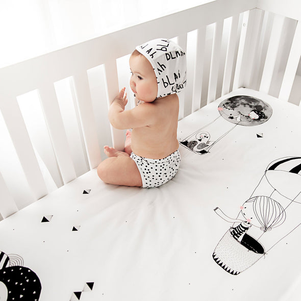 Rookie Humans Crib Sheet | Frieda & The Balloon -Just too Sweet - Babies and Kids Concept Store