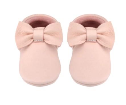 Little Lambo Handcrafted Moccasins | Blush Bow -Just too Sweet - Babies and Kids Concept Store