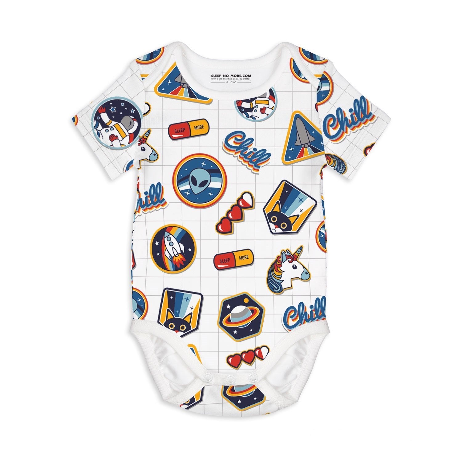 Sleep no more I NEED SPACE Organic S/S Bodysuit -Just too Sweet - Babies and Kids Concept Store