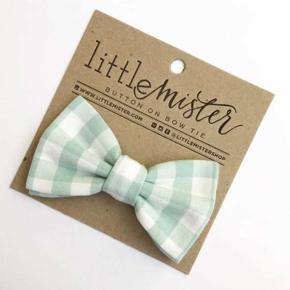Little Mister Baby Toddler & Boy Bow Tie | Sage Gingham -Just too Sweet - Babies and Kids Concept Store