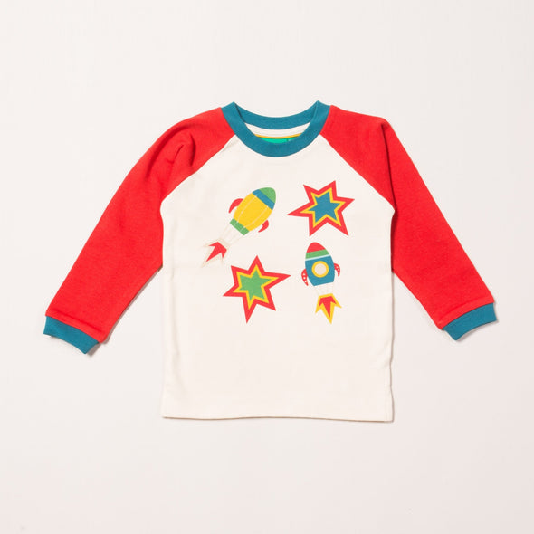 Little Green Radicals Organic Blast Off Raglan T-Shirt -Just too Sweet - Babies and Kids Concept Store