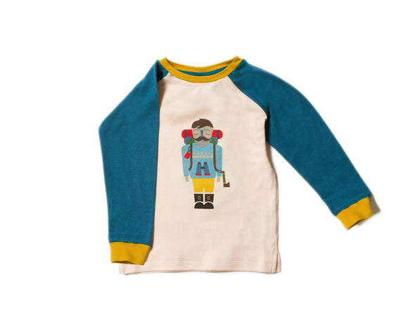 Little Green Radicals Organic Climb The Mountain Navy Raglan Top -Just too Sweet - Babies and Kids Concept Store
