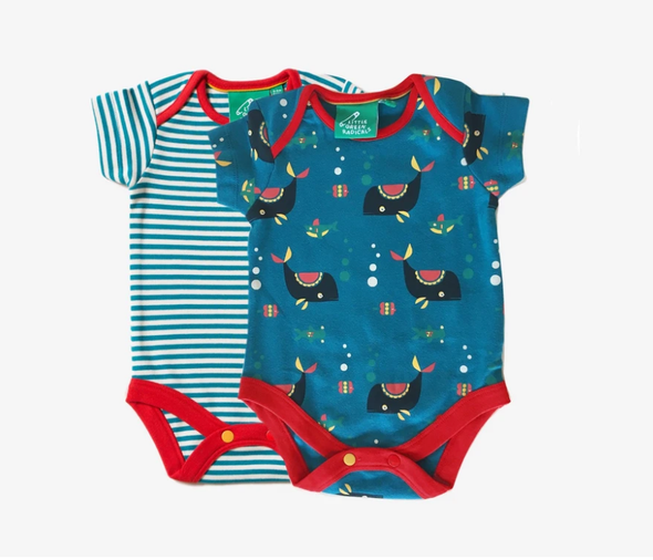 Little Green Radicals Organic Sealife S/S Baby Body Set -Just too Sweet - Babies and Kids Concept Store