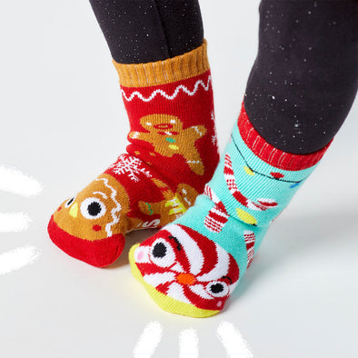 Pals [Christmas Edition] Kids Mismatched Socks | Gingerbread & Candy Cane -Just too Sweet - Babies and Kids Concept Store