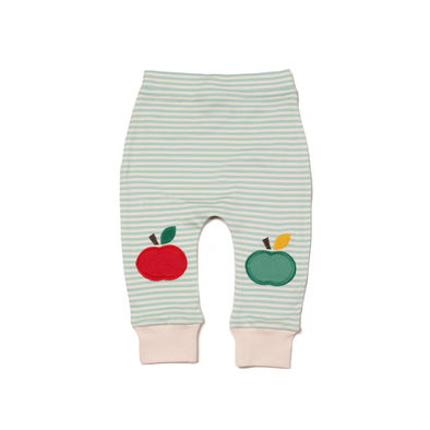 Little Green Radicals Powder Blue Knee Patch Apple Organic Joggers -Just too Sweet - Babies and Kids Concept Store