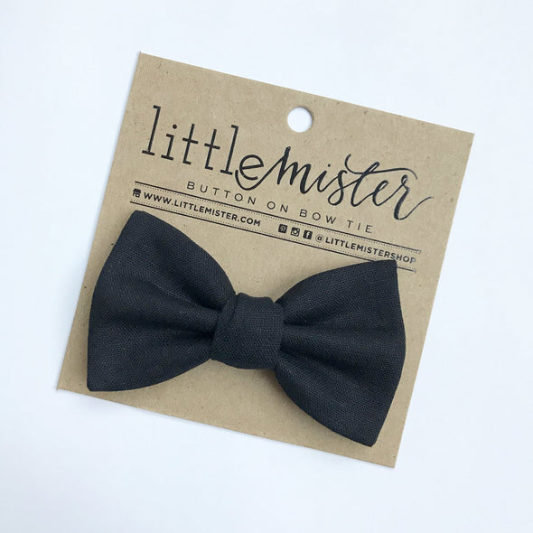Little Mister Baby Toddler & Boy Bow Tie | Solid Black -Just too Sweet - Babies and Kids Concept Store
