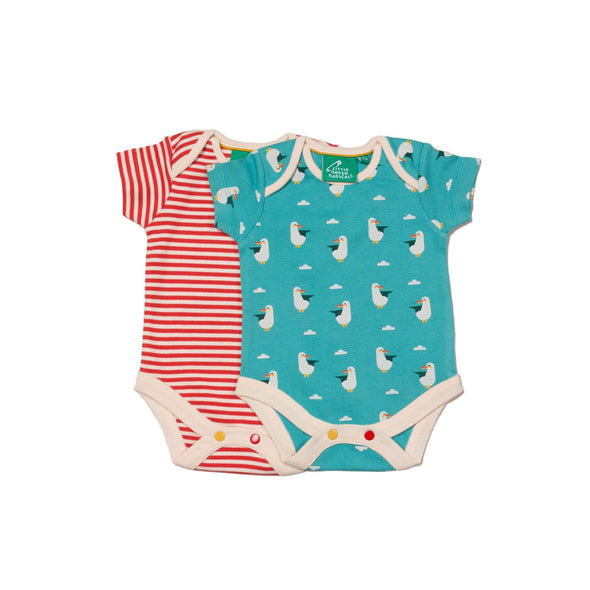 Little Green Radicals Summer Seagull Organic S/S Baby Bodies Set -Just too Sweet - Babies and Kids Concept Store