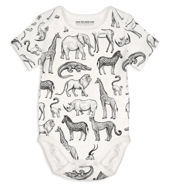 Sleep no more TAKE A WALK ON THE WILD SIDE Organic S/S Bodysuit -Just too Sweet - Babies and Kids Concept Store